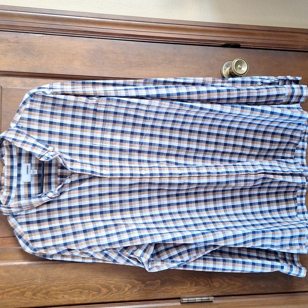 Sonoma Mens XXL Plaid Button Down Shirt